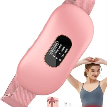 Smart Menstrual Heating Belt with Vibration Massage & USB Rechargeable Hot Compress for Waist and Lower Back Pain Relief